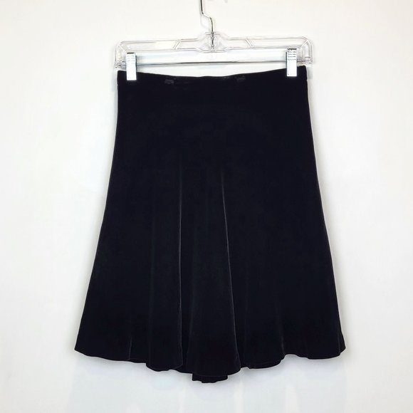 Patricia Moss Black Velvet Swingy Flared Skirt, Size 6 Petite, GUC - Picture 1 of 9